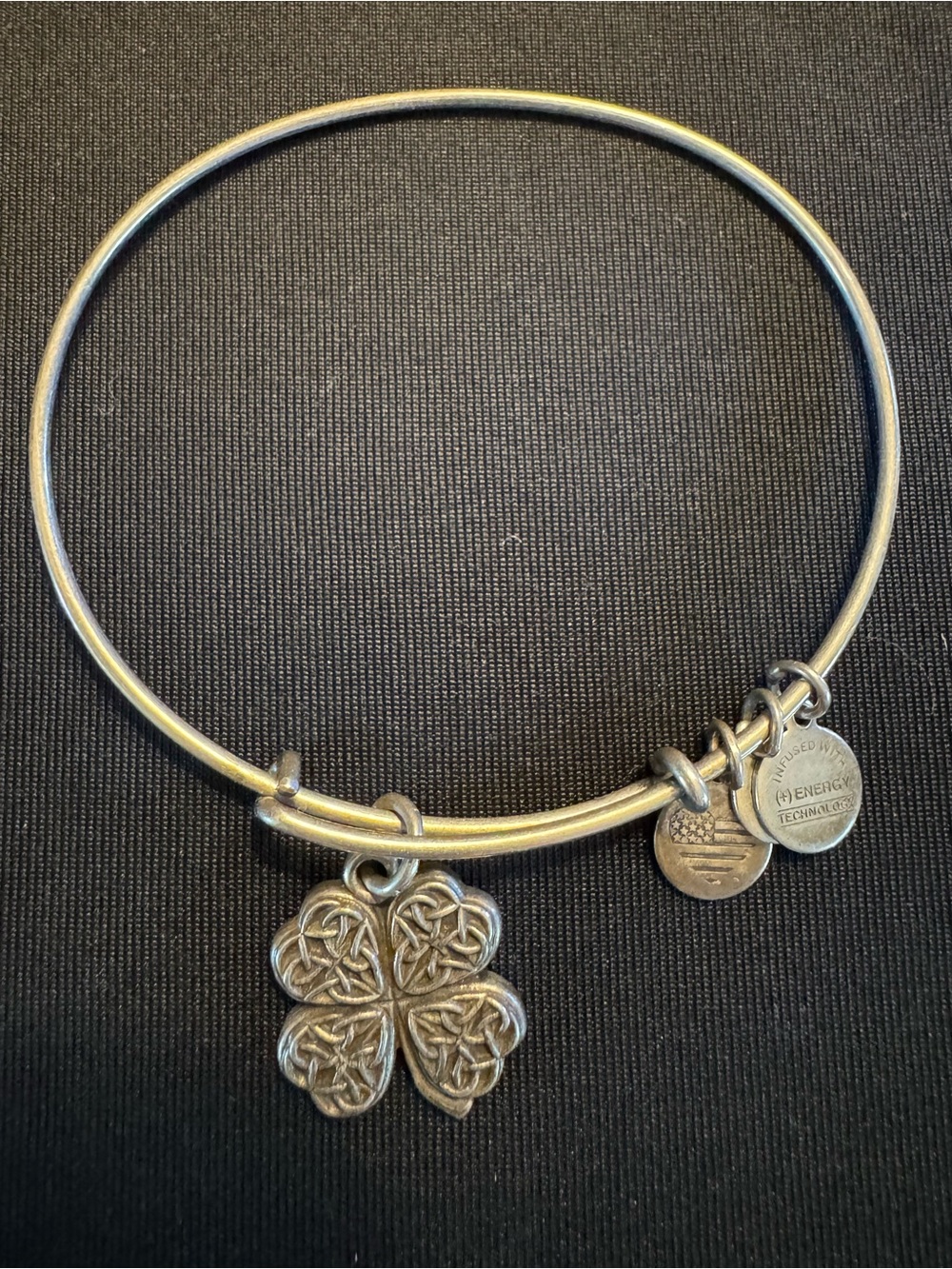 Alex and Ani Four Leaf Clover Expandable Bangle Rafaelian Silver 2017